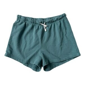 Perfectwhitetee Layla French Terry Sweat Shorts Teal Cotton Size Medium